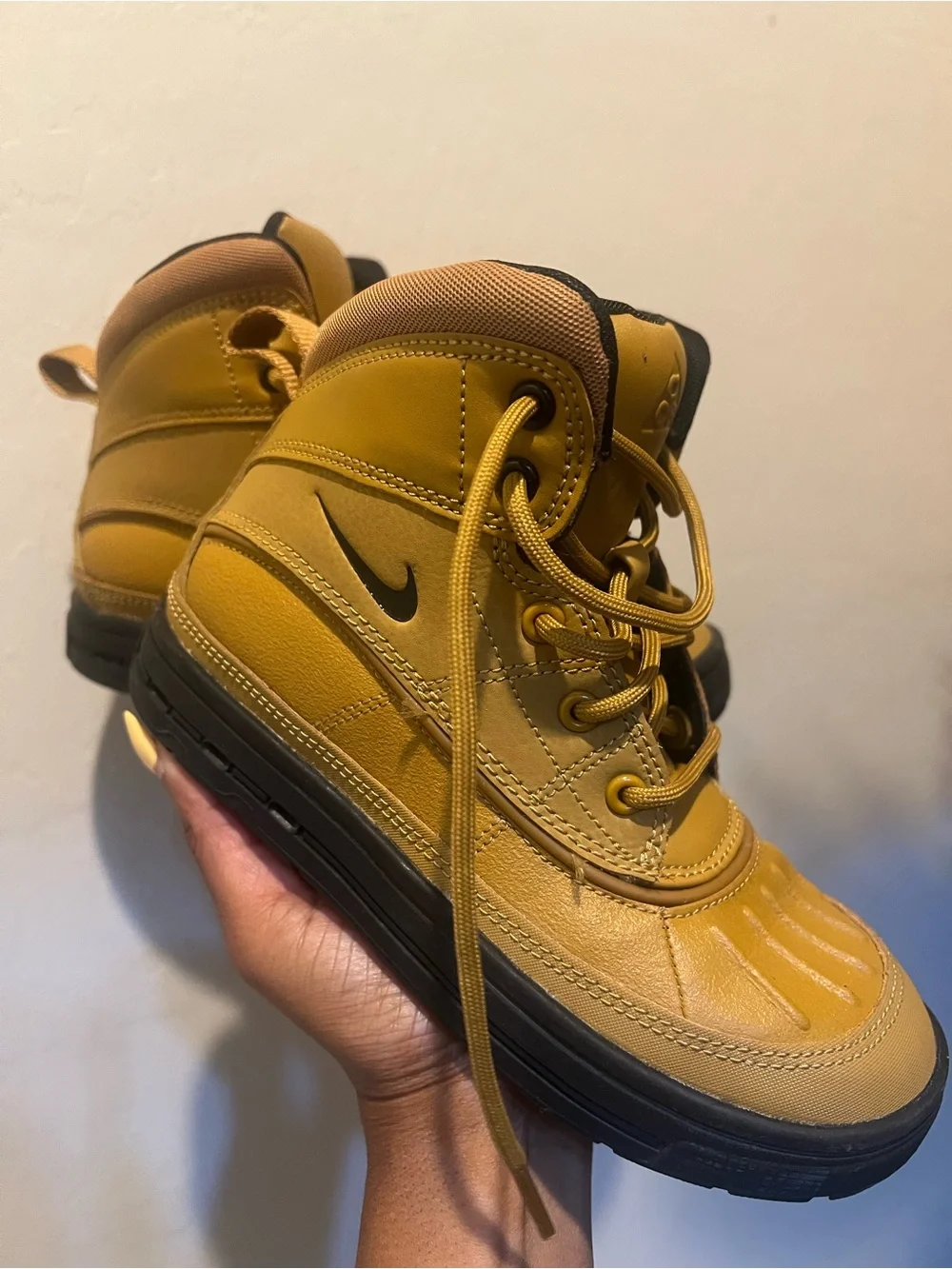 Nike Kids Wheat/Tan and Black High-Top Boots